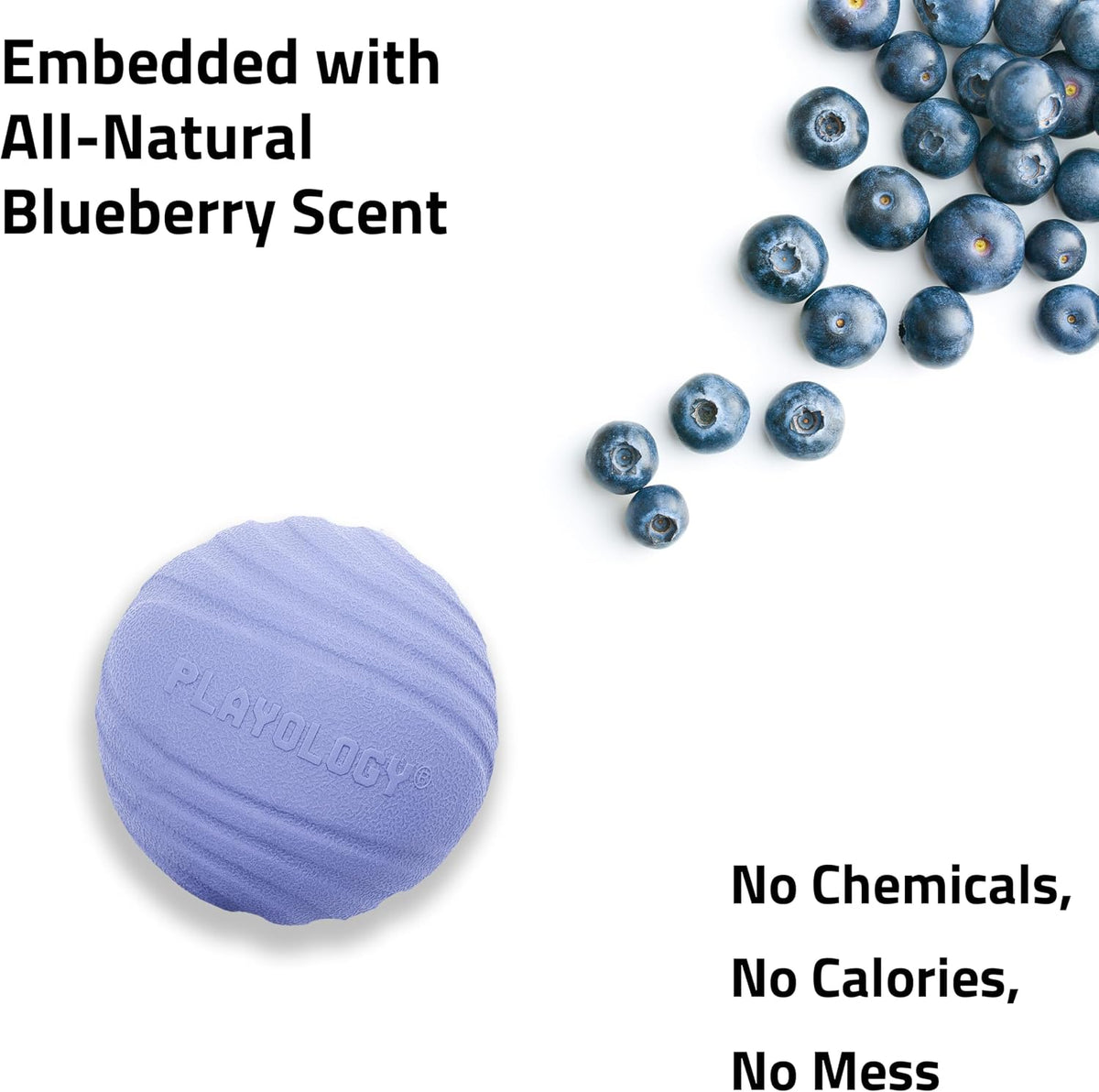 Playology Durable Large Dual Layer Dog Ball, Peanut Butter Scent - Medium / Blueberry - image 4