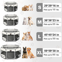 Aivituvin Dog Playpen Foldable Pet Play Pens with Carrying Bag for Cat, Puppies, Rabbits, Chickens, Durable Portable Pet Tent for Travel Camping Indoor/Outdoor Grey L