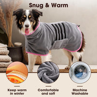 Microfiber Dog Bathrobe, Super Absorbent Dog Drying Coat – Essentials for Dogs - Pink / X-Large - image 3