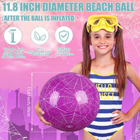 Hollowfly 12 Pack Checkered Flag Beach Balls Kids 7.87" - 11.8" / Purple Spider Web / 4 - image 2
