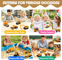 Oriate set of 6 diecast construction vehicles including excavator and bulldozer - view 9