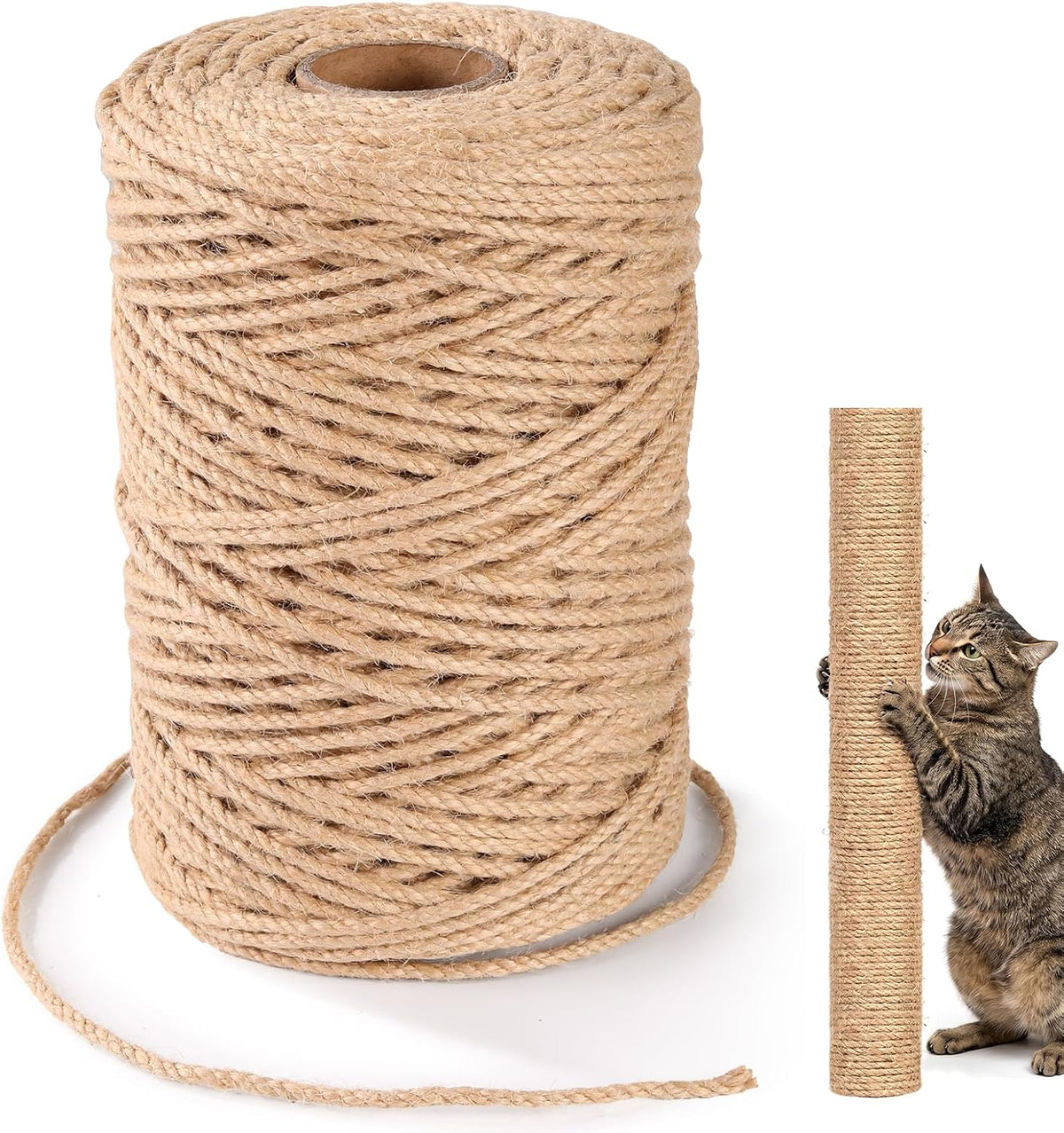 Natural Sisal Rope for Cat Scratcher - 1/6in x 492ft