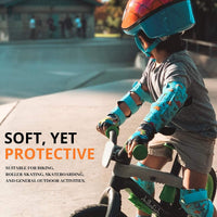 Soft-Style Kids Knee and Elbow Pads with Bike Gloves - Small / Dinosaur - image 2