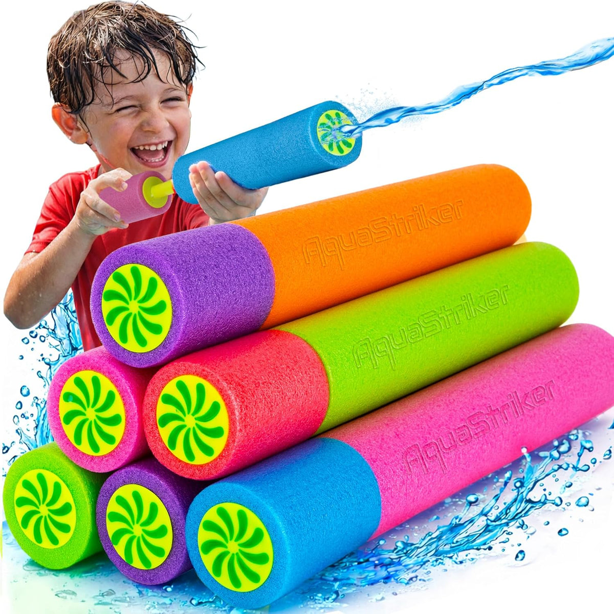 ArtCreativity foam water guns for kids, 6 pack of 13 inch water blasters