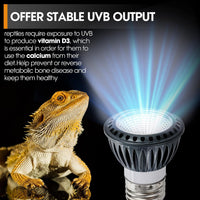 5 watt UVB LED reptile light bulb with E26 socket for desert-dwelling reptiles - view 2
