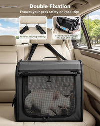 Dog Car Carrier Light Weight 24×17.7×20.5in - Dark Gray / 24.0"L x 17.7"W x 20.5"H - image 3
