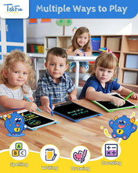 TEKFUN Toys for Kids, 10in 2 Pcs LCD Kids Writing Tablet Erasable Doodle Board Reusable Drawing Pad for Kids Boys with Anti-Lost Stylus, Car Trip Blue Toys Christmas Birthday Gift for Ages 3 4 5 6 7