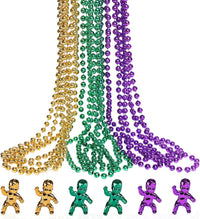 ZZYFGH 12 PCS Bead Necklace, 33'' Mardi Gras Beaded Necklaces – Fun for Kids & Family - Purple Gold Green