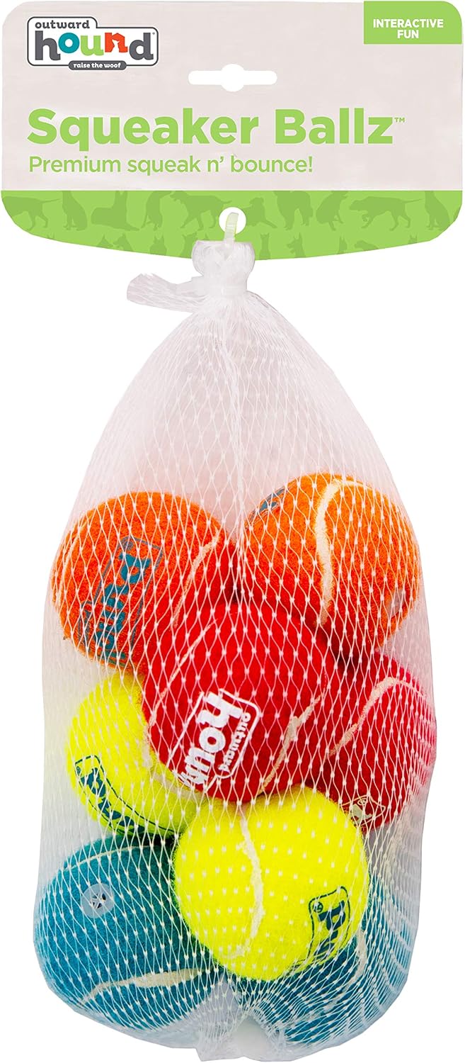 Outward Hound Squeaker Ballz Tennis Ball Dog Toy, 2.5", 4‑Pack - Multi Squeaker Balls / X-Small / 8-Pack - image 2
