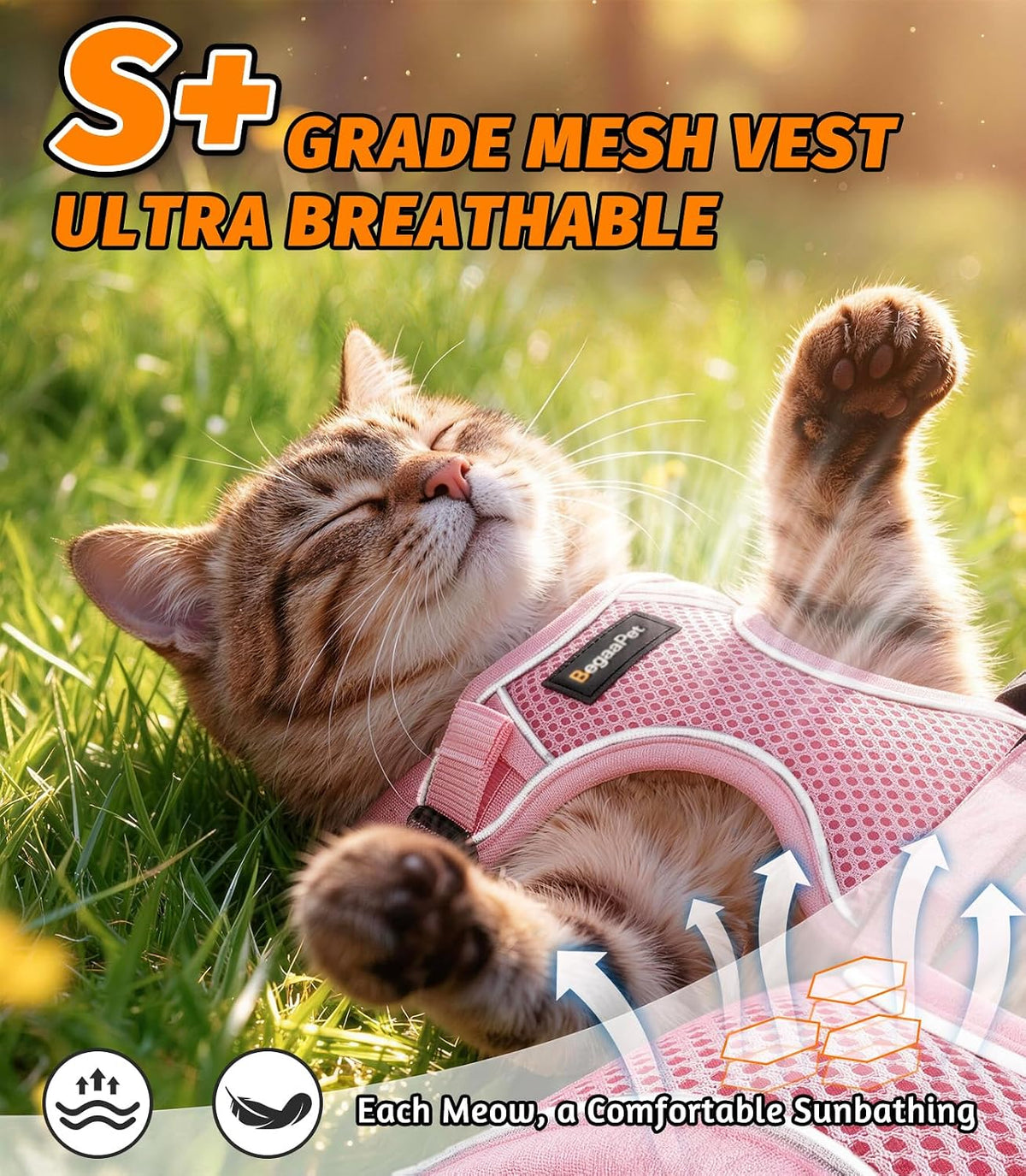 Cat Harness and Leash for Walking - Pink / S (7-12lb) - image 3