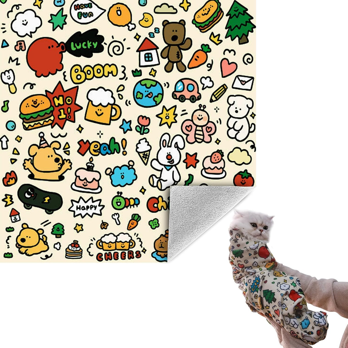 27.6" Cat Grooming Wrap Cat Wrap for Cutting Nails L – Essentials for Cats - XL-35.5inch (within 26lbs) / #A1