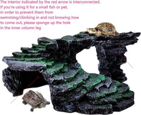 M2cbridge Reptile Hide Resting Step Ledge Cave Hideout Turtle Basking - Black Step Ledge - image 4