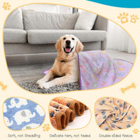 Tatuo 12 Pcs 30x20 in Puppy Dog Blankets Fleece Cat Pet Blankets Soft - 41 x 30 Inch - image 3