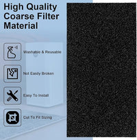 Air Filter Foam Sheet Material, 24" x 12" x 3/8" 30 PPI Filter Foam Sheet, Reusable Air Filter for Cutting and Fitting Purifier, Aquarium, Fish Tank, Air Conditioner