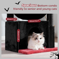 Cat Tree 32” Small Cat Tower with Large Hammock 16”& Self Groomer – Essentials for Cats - Medium-32" / Gothic - image 4