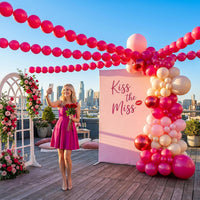 Pearl White Linking Balloons for Wedding Bride Shower Mermaid Party - Hot Pink / 6 inch - image 3