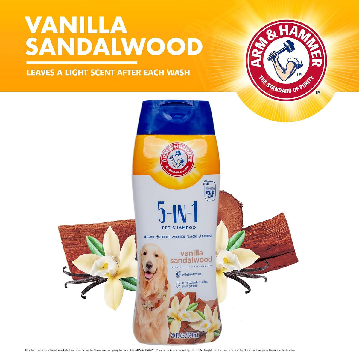 Arm & Hammer 2-in-1 Dog Shampoo and Conditioner - Vanilla Sandalwood / 20 Fl Oz (Pack of 1) - image 3