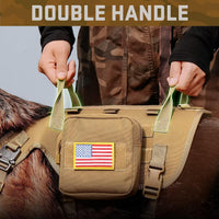 Forestpaw Tactical Dog Harness for Large Dogs, Military, L - L:Chest 27-40",Fit 70-140lbs / Coyote Brown - image 3