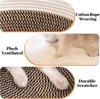 Handwoven Cat Basket Bed Cooling for Indoor Cat with Cushion – Essentials for Cats - Brown - image 4