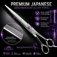Kenchii Scorpion Dog Grooming Scissors 7in Curved - 8" Straight - image 2