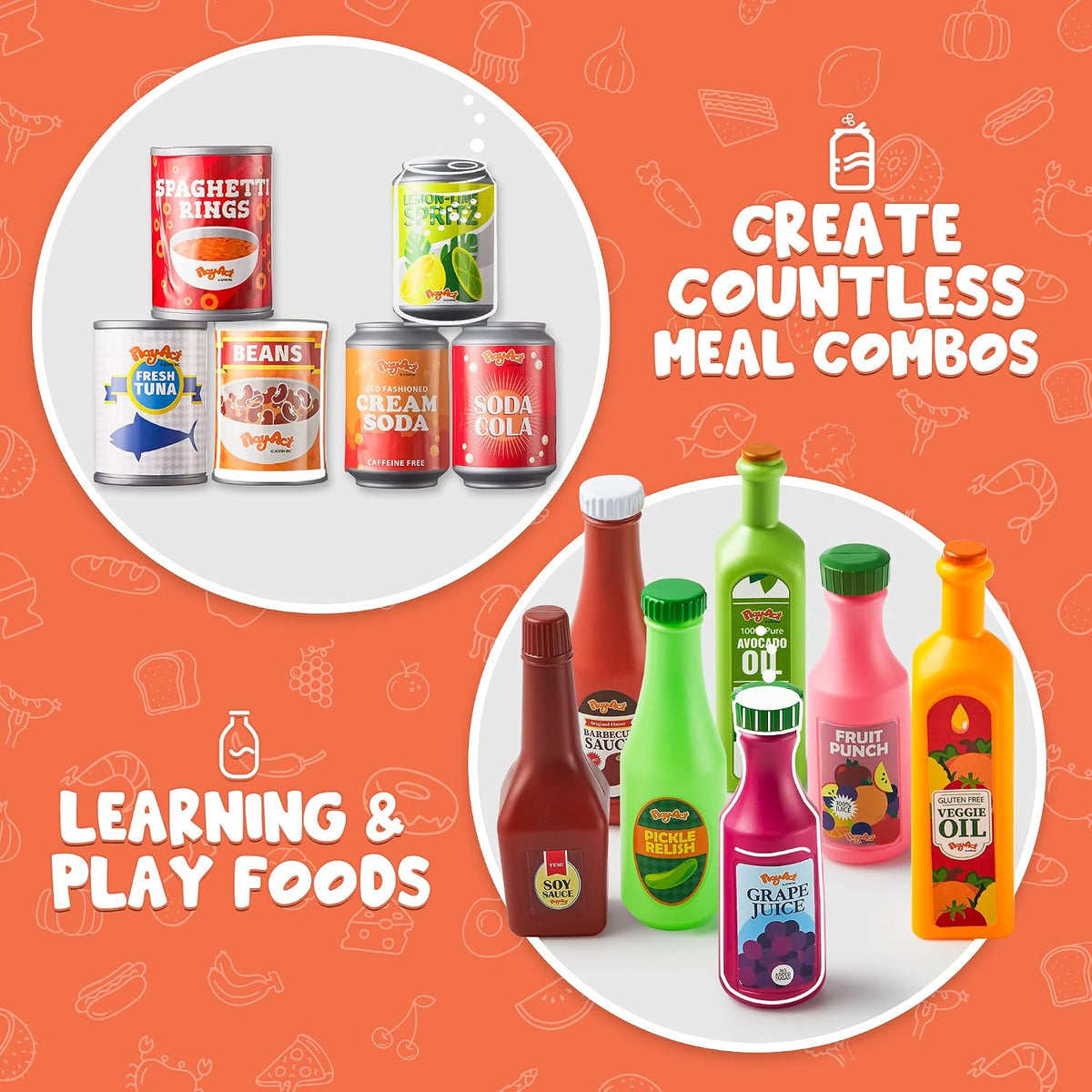 JOYIN 30Pcs Play Food Grocery Cans, Play Kitchen Accessories - image 4