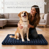 Dog Bed Mat,Reversible & Ultra Soft Kennel Pad-Machine Washable Pet Bed for Dogs & Cats-All-Weather - 35.0" L x 23.0" W x 1.5" Th / Navy Blue - image 4