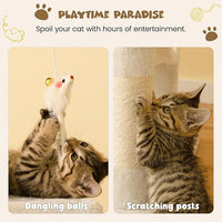 MWPO 63.8 inches Multi-Level Cat Tree for Large Cats with Sisal-Covered Scratching Posts, Padded Platform, Hammock and Condo,Stable Cat Tower Cat Condo Pet Play House-Beige
