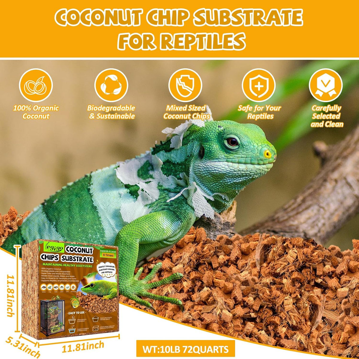 Legigo 10LB Coconut Husk for Reptiles - 1 Pack-10LBS - image 2