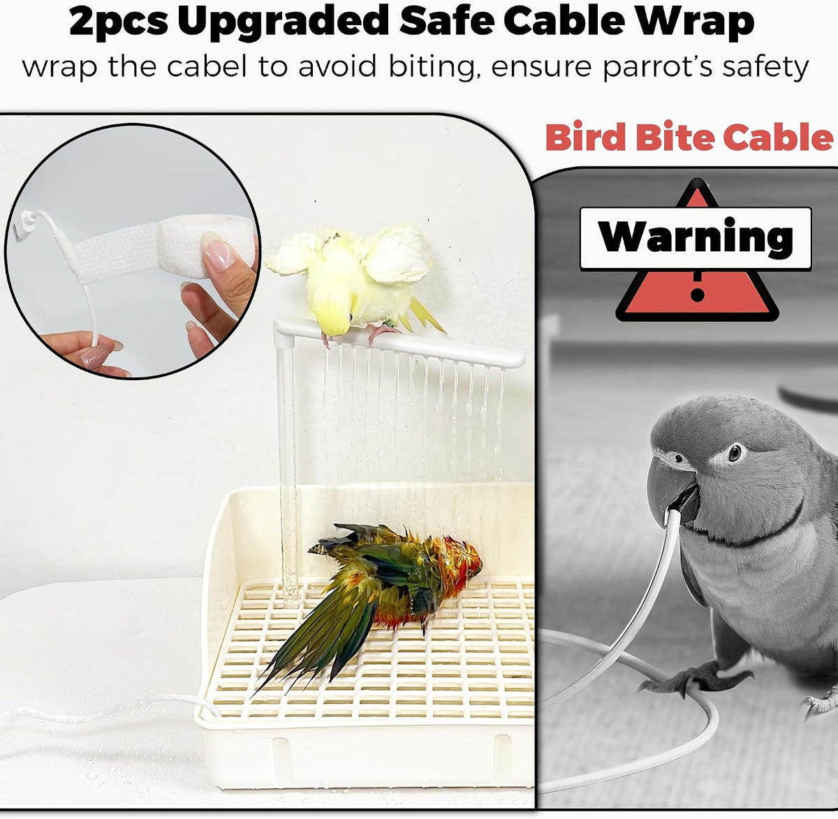 Automatic Parakeet Bird Bath with Pump - White - image 2