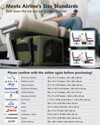 Pecute Expandable Airline Approved Pet Carrier for Cats & Dogs - Olive Green / Top & Side Expandable - image 3