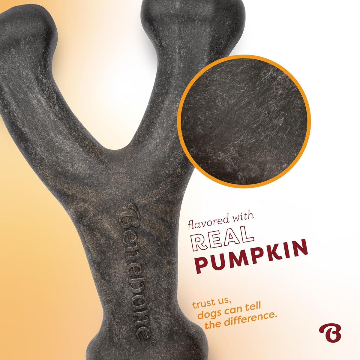Benebone Wishbone Dog Chew Toy for Aggressive Chewers - Limited Edition: Pumpkin / Large - image 3