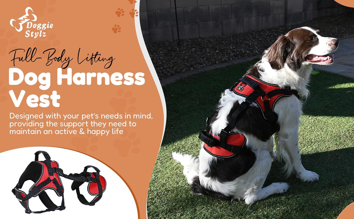 Doggie Stylz full body dog lifting harness with rubber handles - view 2