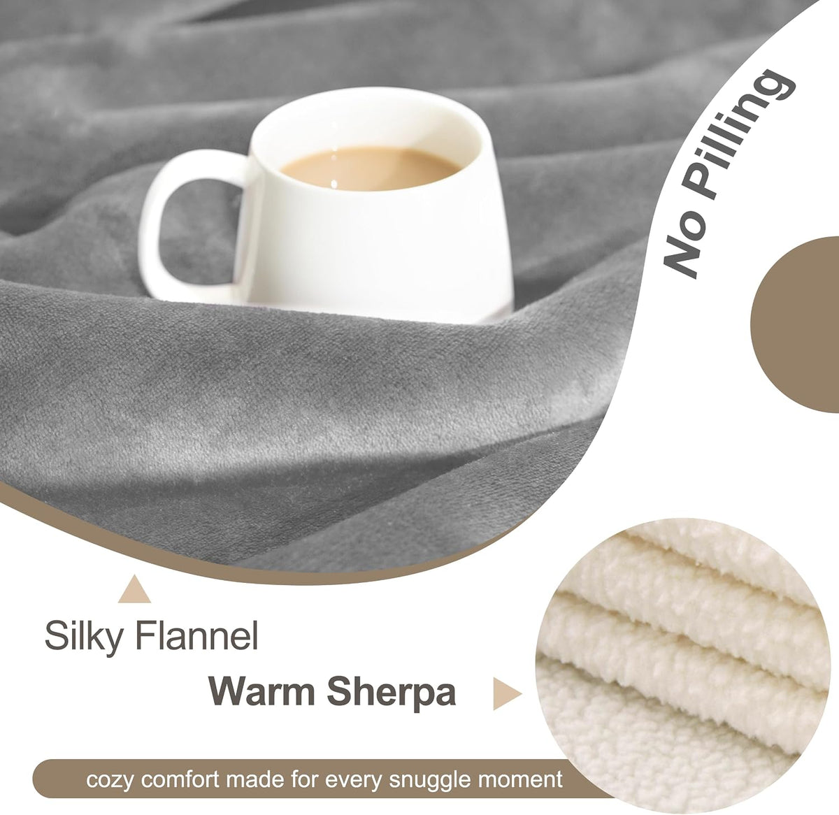 Waterproof Blanket for Bed Couch, Sherpa Fleece Throw, 50x60 – Essentials for Dogs - 30x40 inches / Grey - image 3