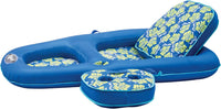 Aqua Campania Ultimate 2-in-1 Pool Float Lounge - One Size / Campania Royal/Lime Hibiscus - XLarge