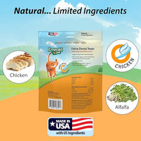 Feline Dental Treats — Tasty and Crunchy Cat Treats Grain Free — Natural Dental to Clean Teeth, Freshen Breath, and Reduce Plaque and Tartar Buildup — Chicken, 32 oz