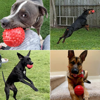 3" Squeaky Dog Balls for Aggressive Chewers - 4" (Medium/Large Dog) / Red - image 2