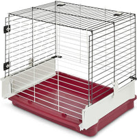 Midwest Homes for Pets Deluxe Rabbit & Guinea Pig Cage - Maroon/White / Standard Wire Extension