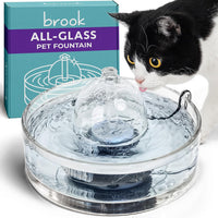 Brook Glass Cat Water Fountain 90oz