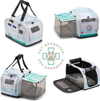 Soft-Sided Airline Approved Cat Carrier with Expandable Hideaway - Baby Blue Roamer - image 2