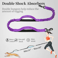 Hands Free Dog Leash with Zipper Pouch - Purple / Large - image 4