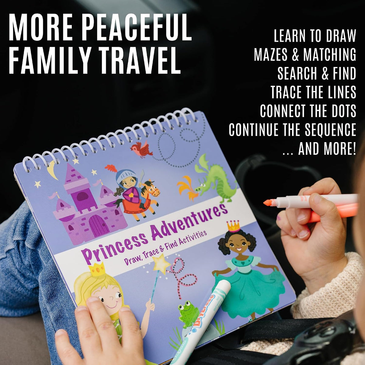 Totebook kids travel activity kit with tethered dry erase markers and ocean theme activity book - view 21