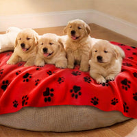 LINENLUX Fleece Dog Blankets 6-Pack - Red / 40x31 inch (Pack of 6) - image 2
