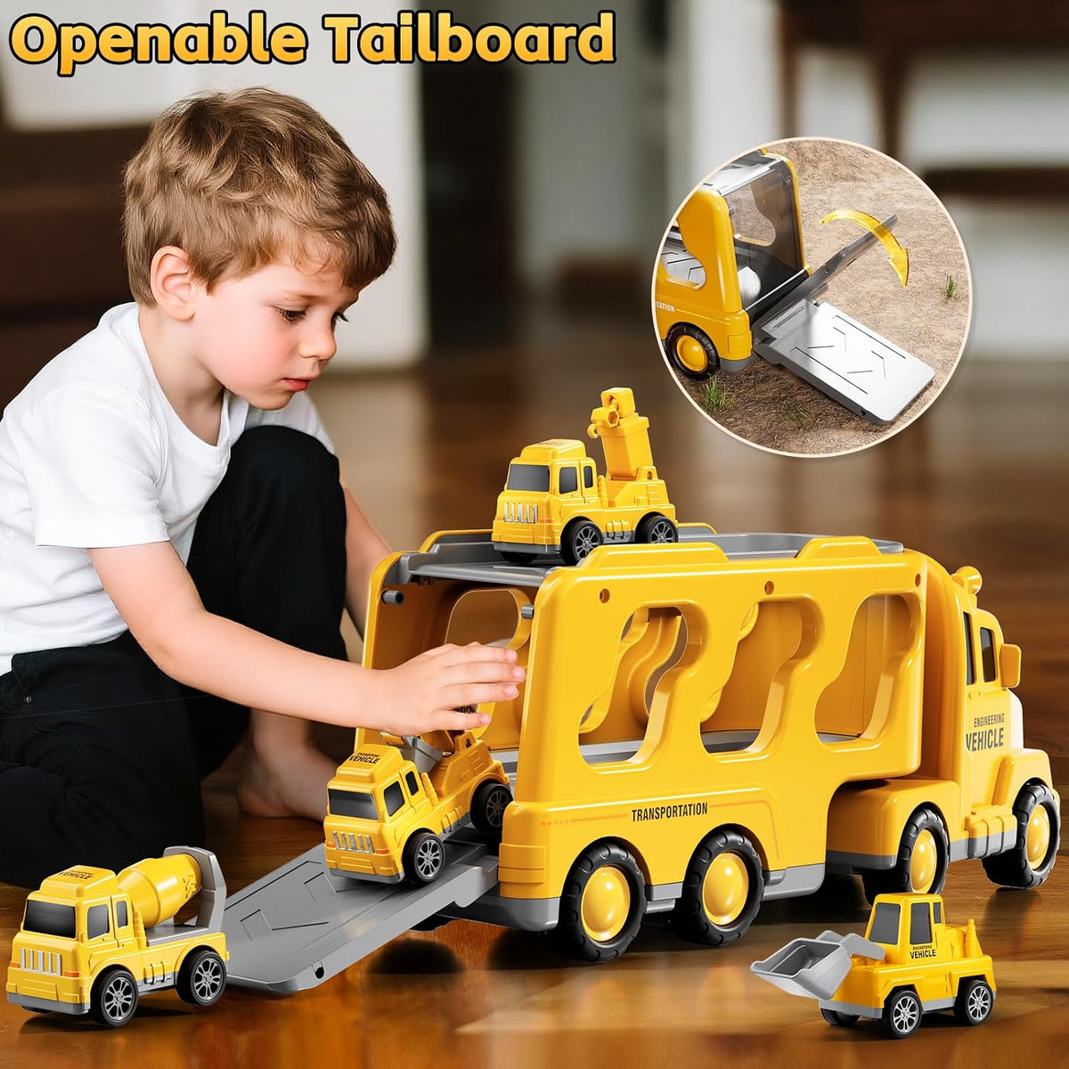 Fire Truck Toys for Kid 3-5 - Yellow / 5in1 - image 2