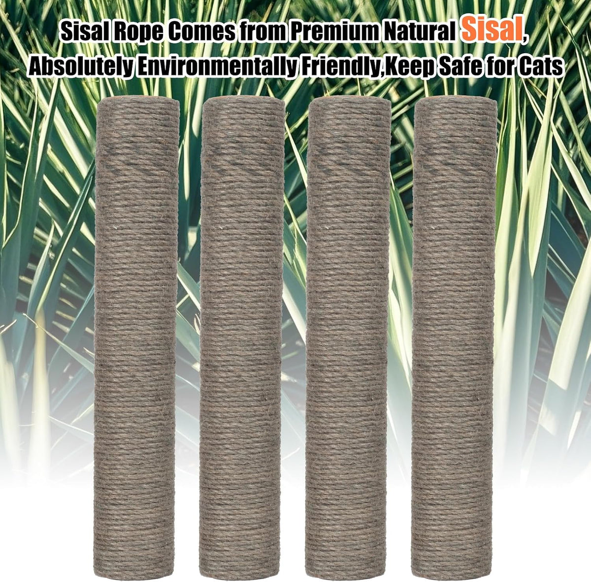 PowerKing Natural Sisal Replacement Scratching Post - 15.7''+15.7''+7.87''+7.87'' (2.67''Thick) / Grey - image 3