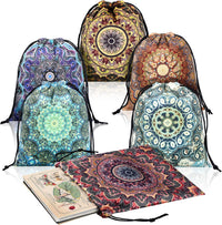 Shappy 6 Pcs Velvet Drawstring Pouches for Tarot Cards Dice - Floral Style