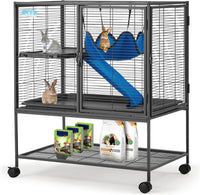 HABUTWAY 36.5''H Large Metal Rolling Ferrets Cage - 30.3"L x 20.5"W x 36.0"H