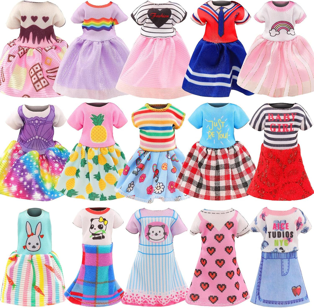 30 PCS Mini 6 Inch Doll Clothes and Accessories for 5.3-6 Inch Dolls – Fun for Kids & Family - 12 PCS - image 2