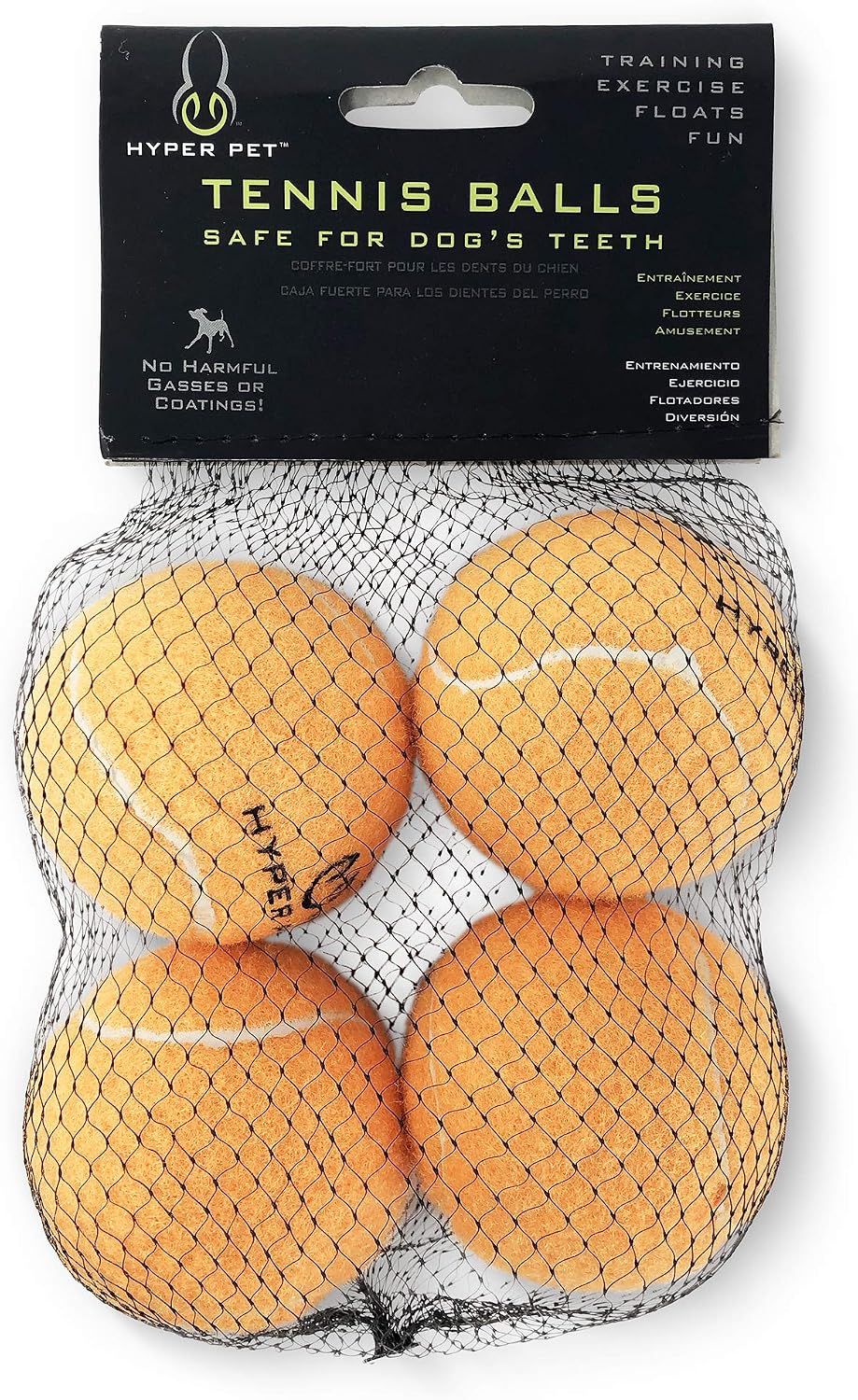 Hyper Pet Mini Extra Small Tennis Balls for Dogs - Orange / Regular 2.5" - 4 Pack