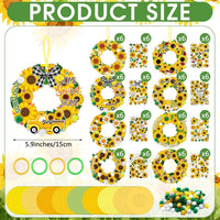Hollowfly Thanksgiving paper wreath craft kits with gem stickers, ribbons and wool balls - view 21