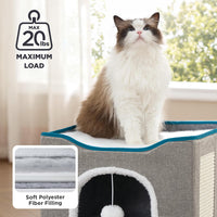 Bedsure Cat House Bed for Indoor Cats with Fluffy Ball and Scratch Pad - Cloud Purple / Single - image 3